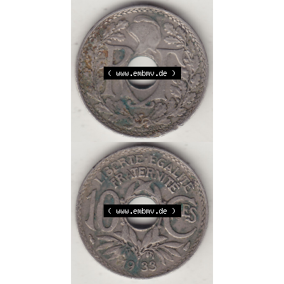 Münze Frankreich Umlaufmünzen Sammlung in PNG 1917-1938, 10 Centimes, 10 CMES EGALITÉ FRATERNITÉ LIBERTÉ 1933-1 (4) - Digitales Münzen-Bildmaterial... Sammlung