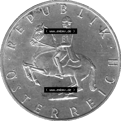 Alte Münze 5 / Fünf Schilling Österreich in s/w Schwarzweiß bzw. Graustufen Farbgebung von Scanner transparenten PNG 1960-1968, 5 Fünf Schilling 1967-01,... Sammlung