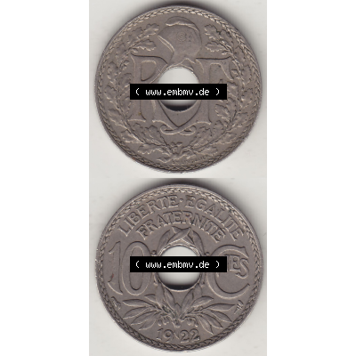 Münze Frankreich Umlaufmünzen Sammlung in PNG 1917-1938, 10 Centimes, RF - Frankreich 10 CMES EGALITÉ FRATERNITÉ LIBERTÉ 1922-1 (4) - Digitales Münzen-Bildmaterial... Sammlung