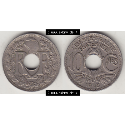 Münze Frankreich Umlaufmünzen Sammlung in PNG 1917-1938, 10 Centimes, 10 CMES EGALITÉ FRATERNITÉ LIBERTÉ 1918-1 (3) - Digitales Münzen-Bildmaterial... Sammlung