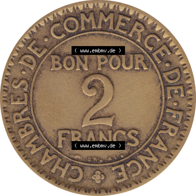 Münze Frankreich Umlaufmünzen Sammlung in PNG 1920-1927, 2 Francs, Franken 1923-01 (5) - Digitales Münzen-Bildmaterial einer französischen Francs Münze aus... Sammlung