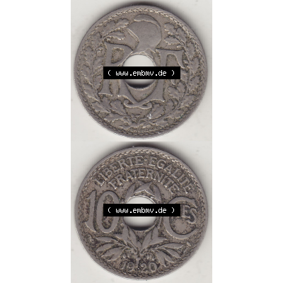 Münze Frankreich Umlaufmünzen Sammlung in PNG 1917-1938, 10 Centimes, 10 CMES EGALITÉ FRATERNITÉ LIBERTÉ 1920-1 (4) - Digitales Münzen-Bildmaterial... Sammlung