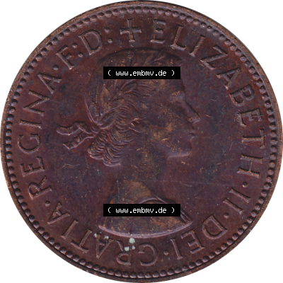 Münzen Großbritannien Umlaufmünzen Sammlung in PNG Großbritannien 1954-1970, Half Penny, Halber Pence 1966-02, Elisabeth II. (5) - Digitales Münzen-Bildmaterial... Sammlung