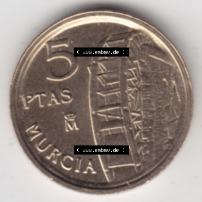 Münze Spanien / España Umlaufmünzen Sammlung in PNG 1999-1999, 5 Peseten 1999 (1) - Digitales Münzen-Bildmaterial einer spanischen Münze aus Spanien in farbige... Sammlung