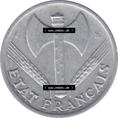 Münze Frankreich Umlaufmünzen Sammlung in PNG 1942-1944, 50 Centimes, Cent 1942-01 (6) - Digitales Münzen-Bildmaterial einer französischen Francs Münze aus... Sammlung