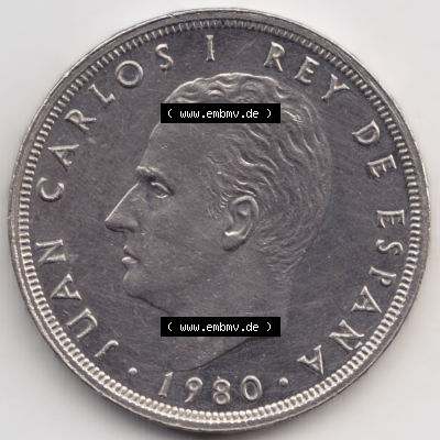 Münze Spanien / España Umlaufmünzen Sammlung in PNG 1980-1982, 25 Pesetas - Peseten (2) - Digitales Münzen-Bildmaterial einer spanischen Münze aus Spanien... Sammlung