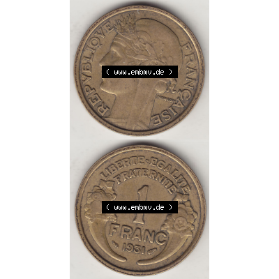 Münze Frankreich Umlaufmünzen Sammlung in PNG 1931-1941, 1 Franken, 1 Franc, 1931-1 LIBERTE EGALITE FRATERNITE (4) - Digitales Münzen-Bildmaterial einer französischen... Sammlung