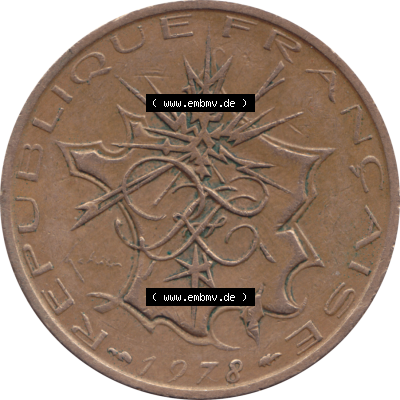 Münze Frankreich Umlaufmünzen Sammlung in PNG 1974-1987, 10 Franken-Francs 1978-02 (6) - Digitales Münzen-Bildmaterial einer französischen Francs Münze aus Frankreich... Sammlung