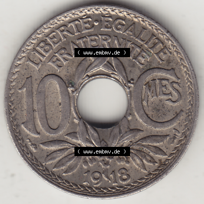 Münze Frankreich Umlaufmünzen Sammlung in PNG 1917-1938, 10 Centimes, 10 CMES EGALITÉ FRATERNITÉ LIBERTÉ 1918-2 (2) - Digitales Münzen-Bildmaterial... Sammlung