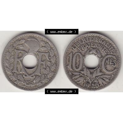 Münze Frankreich Umlaufmünzen Sammlung in PNG 1917-1938, 10 Centimes, 10 CMES EGALITÉ FRATERNITÉ LIBERTÉ 1920-1 (3) - Digitales Münzen-Bildmaterial... Sammlung