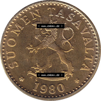 Münze Finnland / SUOMI Umlaufmünzen Sammlung in PNG 1963-1990, 20 Penny Zwanzig Penniä 1980-01, SUOMEN TASAVALTA (5) - Digital Münzen-Bildmaterial einer Münze... Sammlung