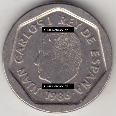 Münze Spanien / España Umlaufmünzen Sammlung in PNG 1986-1988, 200 Pesetas - Peseten (2) - Digitales Münzen-Bildmaterial einer spanischen Münze aus Spanien... Sammlung