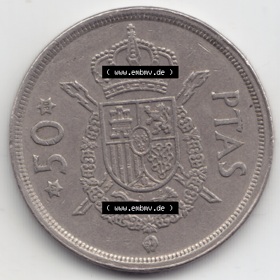 Münze Spanien / España Umlaufmünzen Sammlung in PNG 1975, 1976-1980, 50 PTas, Peseten 1980 (1) - Digitales Münzen-Bildmaterial einer spanischen Münze... Sammlung