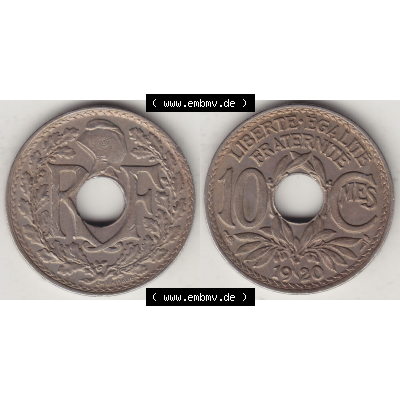 Münze Frankreich Umlaufmünzen Sammlung in PNG 1917-1938, 10 Centimes, 10 CMES EGALITÉ FRATERNITÉ LIBERTÉ 1920-2 (3) - Digitales Münzen-Bildmaterial... Sammlung