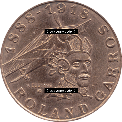 Münze Frankreich Umlaufmünzen Sammlung in PNG 1988-1988, 10 Francs Roland Garros-01 1988-01 (6) - Digitales Münzen-Bildmaterial einer französischen Francs Münze... Sammlung