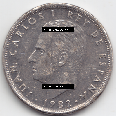 Münze Spanien / España Umlaufmünzen Sammlung in PNG 1982-1989, 5 PETAS, Peseten 1982 (2) - Digitales Münzen-Bildmaterial einer spanischen Münze aus... Sammlung