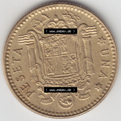 Münze Spanien / España Umlaufmünzen Sammlung in PNG 1975, 1975-1980, Una Peseta, 1 Pesete 1979 (1) - Digitales Münzen-Bildmaterial einer spanischen... Sammlung