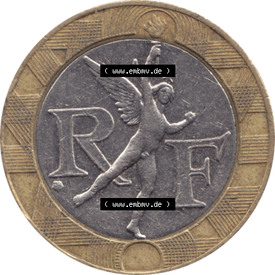 Münze Frankreich Umlaufmünzen Sammlung in PNG 1991-1991, 10 Francs-01 1991-01 (6) - Digitales Münzen-Bildmaterial einer französischen Francs Münze aus Frankreich... Sammlung