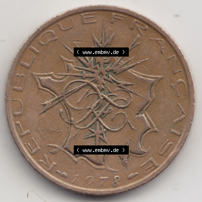 Münze Frankreich Umlaufmünzen Sammlung in PNG 1974-1987, 10 Franken-Francs 1978 II. (2) - Digitales Münzen-Bildmaterial einer französischen Francs Münze... Sammlung