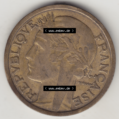 Münze Frankreich Umlaufmünzen Sammlung in PNG 1931-1941, 2 Franken 1936-1 LIBERTE EGALITE FRATERNITE (1) - Digitales Münzen-Bildmaterial einer französischen Francs Münze... Sammlung