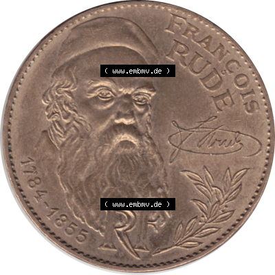 Münze Frankreich Umlaufmünzen Sammlung in PNG 1984-1984, 10 Francs Francois Rude-01 1984-01 (6) - Digitales Münzen-Bildmaterial einer französischen Francs Münze... Sammlung