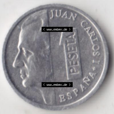 Münze Spanien / España Umlaufmünzen Sammlung in PNG 1989-2001, 1 Pesete (2) - Digitales Münzen-Bildmaterial einer spanischen Münze aus Spanien in farbige... Sammlung