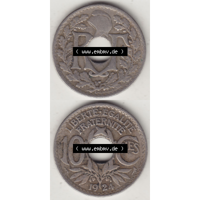 Münze Frankreich Umlaufmünzen Sammlung in PNG 1917-1938, 10 Centimes, 10 CMES EGALITÉ FRATERNITÉ LIBERTÉ 1924-1 (4) - Digitales Münzen-Bildmaterial... Sammlung