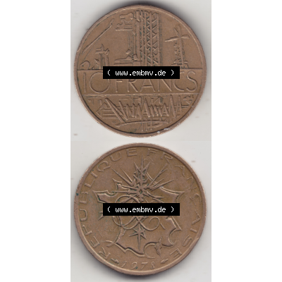 Münze Frankreich Umlaufmünzen Sammlung in PNG 1974-1987, 10 Franken-Francs 1978 I. (4) - Digitales Münzen-Bildmaterial einer französischen Francs Münze aus... Sammlung