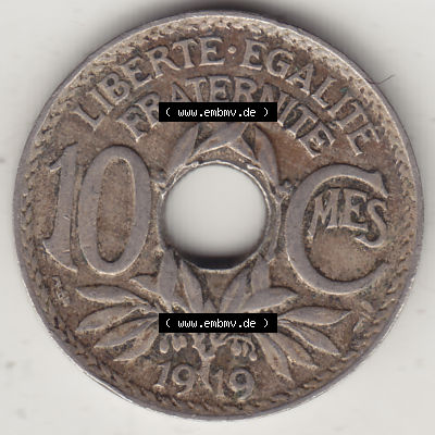 Münze Frankreich Umlaufmünzen Sammlung in PNG 1917-1938, 10 Centimes, 10 CMES EGALITÉ FRATERNITÉ LIBERTÉ 1919-1 (2) - Digitales Münzen-Bildmaterial... Sammlung