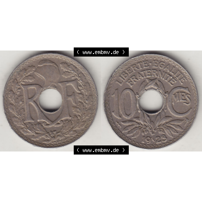 Münze Frankreich Umlaufmünzen Sammlung in PNG 1917-1938, 10 Centimes, RF - Frankreich 10 CMES EGALITÉ FRATERNITÉ LIBERTÉ 1923-1 (3) - Digitales Münzen-Bildmaterial... Sammlung