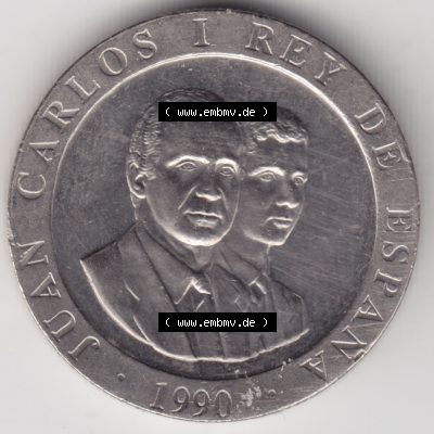 Münze Spanien / España Umlaufmünzen Sammlung in PNG 1990-1990, Peseteas - Peseten (2) - Digitales Münzen-Bildmaterial einer spanischen Münze aus Spanien in... Sammlung