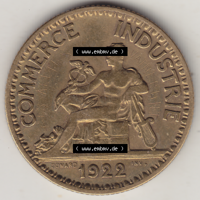 Münze Frankreich Umlaufmünzen Sammlung in PNG 1920-1927, 2 Francs - Franken 1922-1 (1) - Digitales Münzen-Bildmaterial einer französischen Francs Münze aus Frankreich... Sammlung