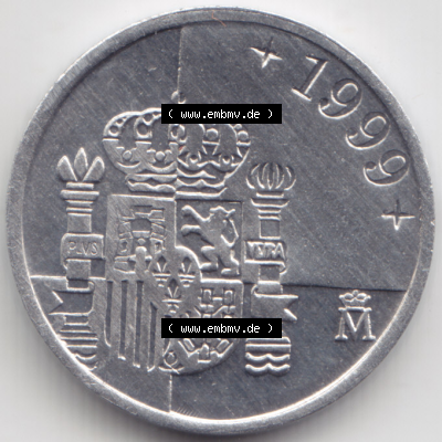 Münze Spanien / España Umlaufmünzen Sammlung in PNG 1989-2001, 1 Peseta, Pesete (2) - Digitales Münzen-Bildmaterial einer spanischen Münze aus Spanien... Sammlung