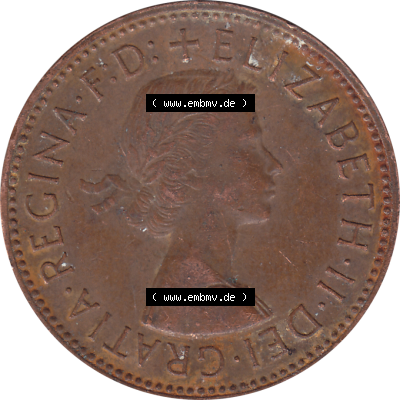 Münzen Großbritannien Umlaufmünzen Sammlung in PNG Großbritannien 1954-1970, Half Penny, Halber Pence 1967-02, Elisabeth II. (5) - Digitales Münzen-Bildmaterial... Sammlung