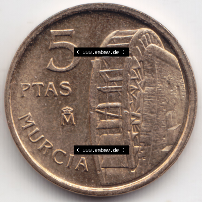 Münze Spanien / España Umlaufmünzen Sammlung in PNG 1999-1999, 5 Ptas, Peseten (1) - Digitales Münzen-Bildmaterial einer spanischen Münze aus Spanien... Sammlung