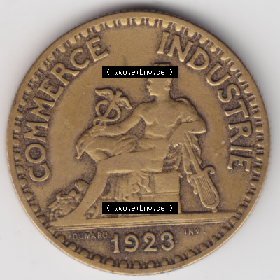 Münze Frankreich Umlaufmünzen Sammlung in PNG 1920-1927, 2 Francs, Franken 1923 (2) - Digitales Münzen-Bildmaterial einer französischen Francs Münze aus Frankreich... Sammlung
