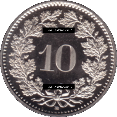 Alte Münze KMS Schweiz in original Farbgebung vom Scanner transparenten PNG 1940-2018, 10 Rappen 2002. Rückseite mit Nominal-Wert der Schweizer Münze, zum katalogisieren... Sammlung