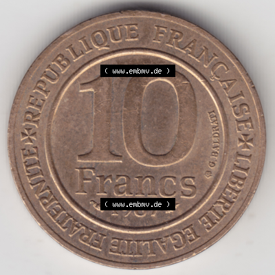 Münze Frankreich Umlaufmünzen Sammlung in PNG 1987-1987, 10 Francs 1000 Jahre König Hugo Capet erster König von Frankreich (1) - Digitales Münzen-Bildmaterial einer... Sammlung