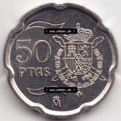 Münze Spanien / España Umlaufmünzen Sammlung in PNG 1998-2000, 50 Ptas, Peseten (1) - Digitales Münzen-Bildmaterial einer spanischen Münze aus Spanien... Sammlung
