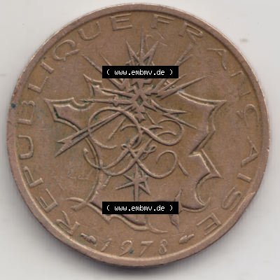 Münze Frankreich Umlaufmünzen Sammlung in PNG 1974-1987, 10 Franken-Francs 1978 I. (2) - Digitales Münzen-Bildmaterial einer französischen Francs Münze aus... Sammlung