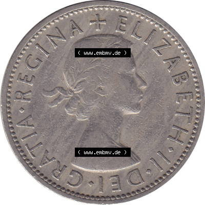 Münzen Großbritannien Umlaufmünzen Sammlung in PNG Großbritannien 1954-1970, 2 Schilling-Florin, Two Shillings, 1962-01 ELIZABETH II DEI GRATIA REGINA (5)... Sammlung