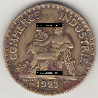 Münze Frankreich Umlaufmünzen Sammlung in PNG 1920-1927, 2 Franken 1925-1, BON POUR 2 FRANCS CHAMBRES DE COMMERCE DE FRANCE (1) - Digitales Münzen-Bildmaterial einer... Sammlung