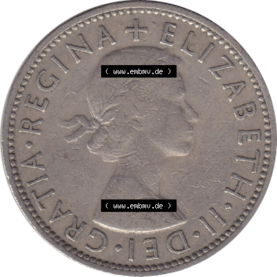 Münzen Großbritannien Umlaufmünzen Sammlung in PNG Großbritannien 1954-1970, 2 Schilling-Florin, Two Shillings, 1961-01 ELIZABETH II DEI GRATIA REGINA (5)... Sammlung