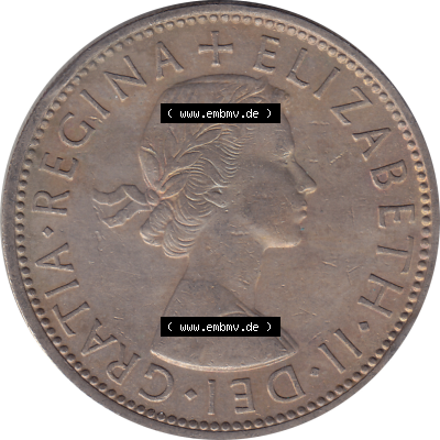 Münzen Großbritannien Umlaufmünzen Sammlung in PNG Großbritannien 1954-1970, 2 Schilling-Florin, Two Shillings, 1954-02 ELIZABETH II DEI GRATIA REGINA (5)... Sammlung