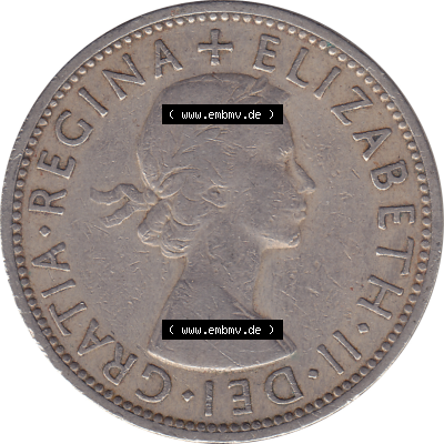 Münzen Großbritannien Umlaufmünzen Sammlung in PNG Großbritannien 1954-1970, 2 Schilling-Florin, Two Shillings, 1954-01 ELIZABETH II DEI GRATIA REGINA (5)... Sammlung