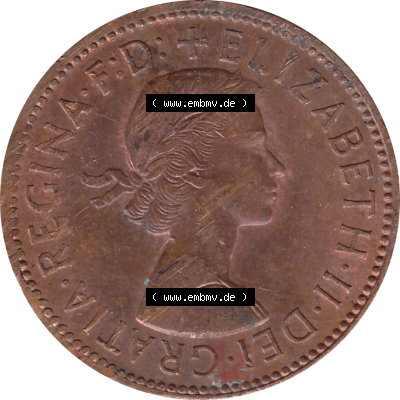 Münzen Großbritannien Umlaufmünzen Sammlung in PNG Großbritannien 1954-1970, Half Penny, Halber Pence 1966-01, Elisabeth II. (5) - Digitales Münzen-Bildmaterial... Sammlung