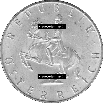 Alte Münze 5 / Fünf Schilling Österreich in s/w Schwarzweiß bzw. Graustufen Farbgebung von Scanner transparenten PNG 1960-1968, 5 Fünf Schilling 1961-01,... Sammlung