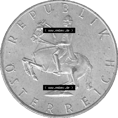 Alte Münze 5 / Fünf Schilling Österreich in s/w Schwarzweiß bzw. Graustufen Farbgebung von Scanner transparenten PNG 1960-1968, 5 Fünf Schilling 1966-01,... Sammlung