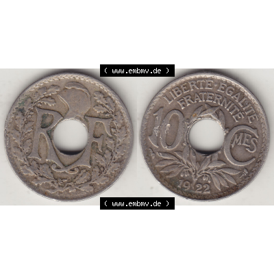 Münze Frankreich Umlaufmünzen Sammlung in PNG 1917-1938, 10 Centimes, 10 CMES EGALITÉ FRATERNITÉ LIBERTÉ 1922-2 (3) - Digitales Münzen-Bildmaterial... Sammlung