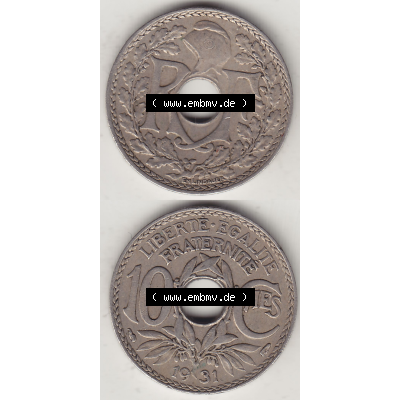 Münze Frankreich Umlaufmünzen Sammlung in PNG 1917-1938, 10 Centimes, 10 CMES EGALITÉ FRATERNITÉ LIBERTÉ 1931-2 (4) - Digitales Münzen-Bildmaterial... Sammlung